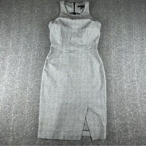 Banana Republic Checkered Grey/White Midi Dress Sleeveless Halter